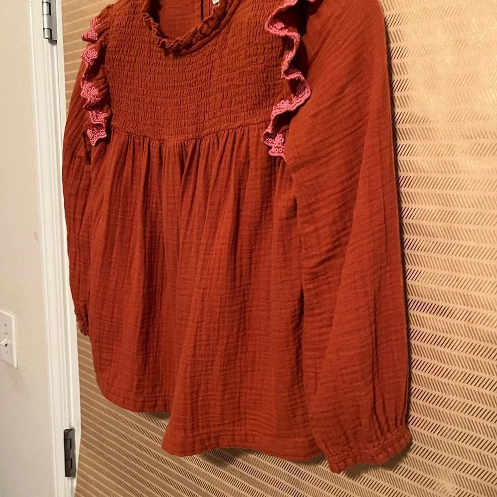 CAT & JACK~VINTAGE BLOUSE~100% COTTON~LG 10/12 - Picture 3 of 8